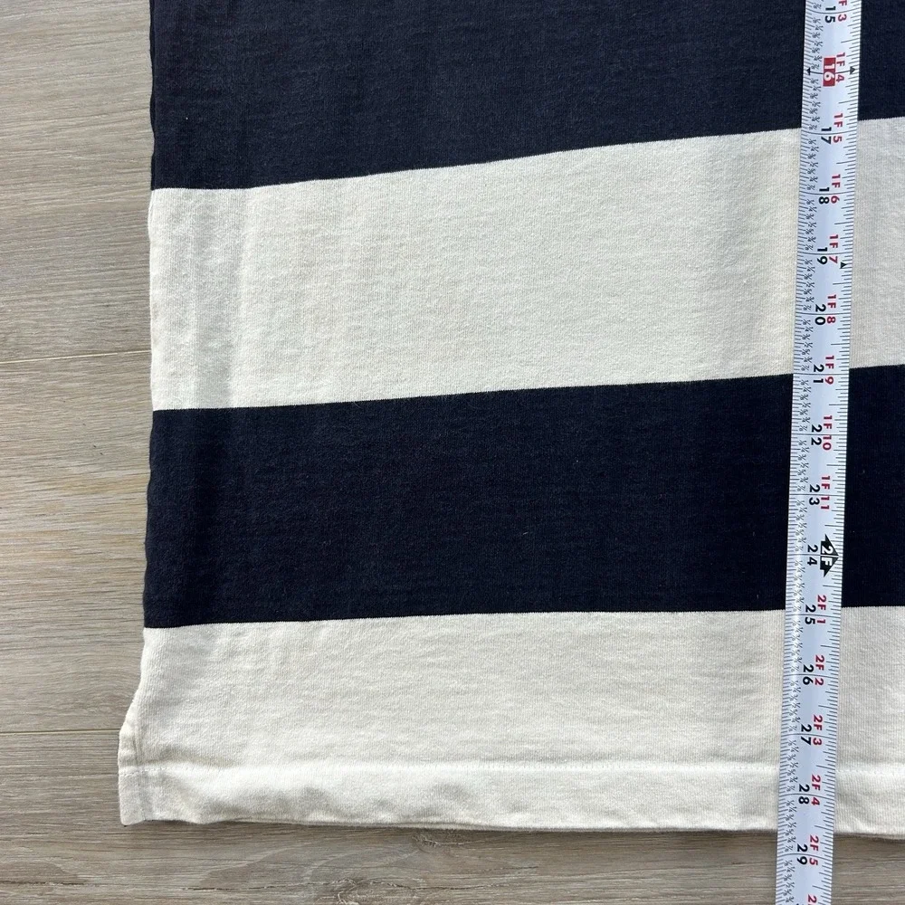 The North Face Rugby Polo Mens XXL Navy Ivory Striped Long Sleeve Cotton Shirt